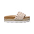 Sandali da donna beige con zeppa 4 cm e fascia effetto intrecciato Lora Ferres, Donna, SKU w041000705, Immagine 0